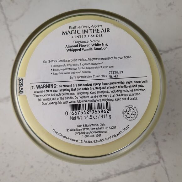 Bath & Body Works MAGIC IN THE AIR 3-WickCandle Jar 14.5 oz. Rhinestone Lid NEW - Picture 10 of 11